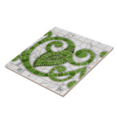 Carreau Marbre de Mosaïque Ornement vert et blanc (Côté)