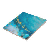 Carreau Marbre d'or bleu Aqua (Côté)