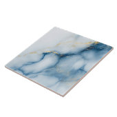 Carreau Marbre doré motif bleu (Côté)