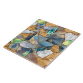 Carreau Marbre et cellules d'or - océan (Côté)