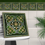Carreau Marbre et or vert ornement marocain<br><div class="desc">Marbre et or vert ornement marocain</div>