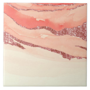 Carreau Marbre et Parties scintillant or rose