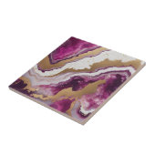 Carreau Marbre géode d'agate violet blanc et or abstrait (Côté)