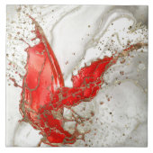 Carreau Marbre liquide rouge et or (Devant)