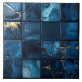 Carreau Marbre Mix 4x4 Carrés Bleu ID1186a (Devant)