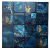 Carreau Marbre Mix 4x4 Carrés Bleu ID1186b (Devant)