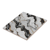 Carreau Marbre moderne Gold Black White Faux (Côté)