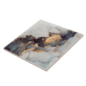 Carreau Marbre noir blanc or (Côté)