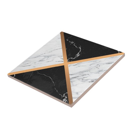 Carreau Marbre noir et blanc (Côté)