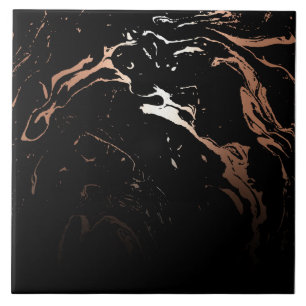 Carreau Marbre noir rose or