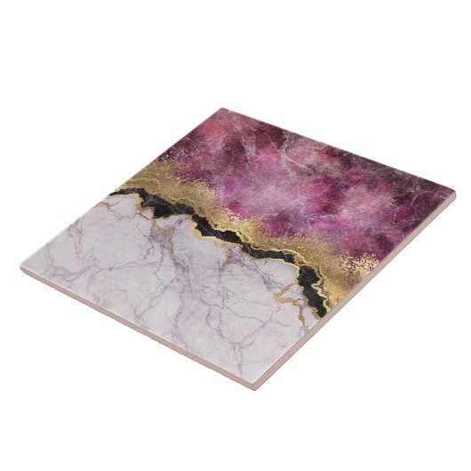 Carreau Marbre rose avec or assez (Côté)