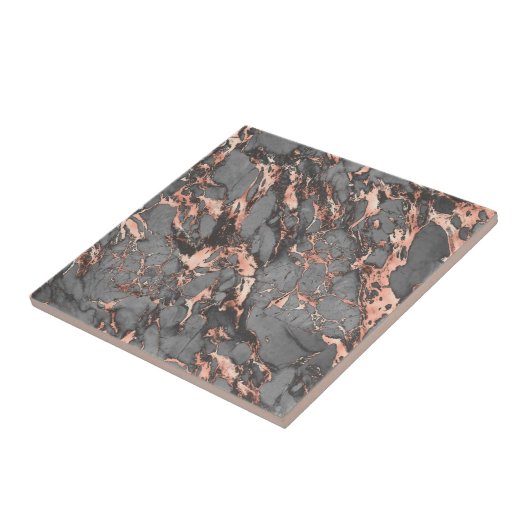 Carreau Marbre rose gris or design moderne (Côté)