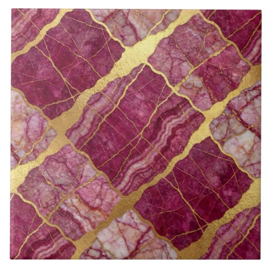 Carreau Marbre Rose Mauve et Or (Devant)