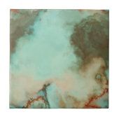 Carreau Marbre turquoise et rouille Abstrait (Devant)