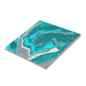 Carreau Marbre turquoise et Turquoise Fluid Art (Côté)