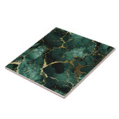 Carreau Marbre Turquoise, Veines Or, Élégance sans faille (Côté)