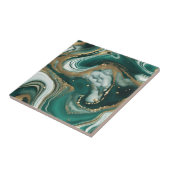 Carreau Marbre vert émeraude Abstrait et doré (Côté)