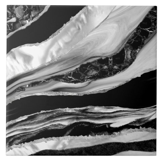 Carreau Marbres noirs et mère de perle (Devant)