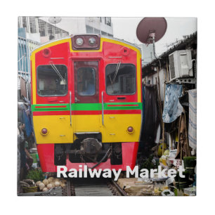 Carreau Marché ferroviaire Mae Klong Vintage Thaïlande Ret