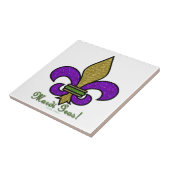 Carreau Mardi Gras Coloré Fleur De Lis (Côté)