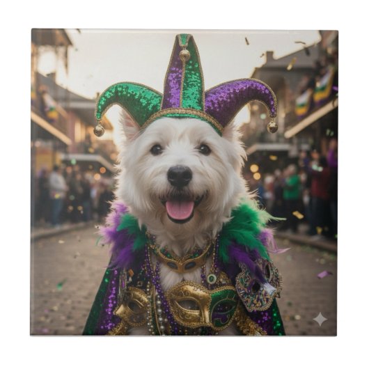 Carreau Mardi Gras Dog Jester Costume (Devant)