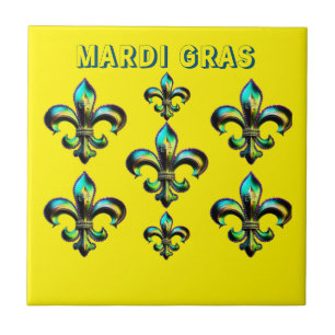 Carreau Mardi Gras Fleur De Lis