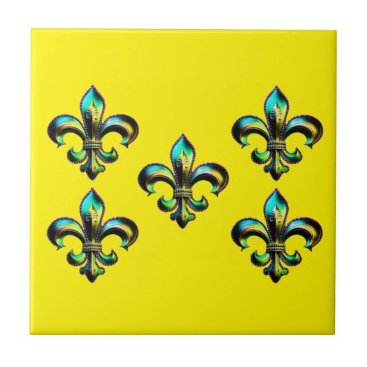 Carreau Mardi Gras Fleur De Lis (Devant)