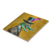 Carreau Mardi Gras Steampunk Party Animal Alligator (Côté)