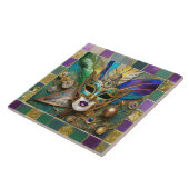 Carreau Mardi Gras Troisième Oeil Gold Céramique Masque (Côté)