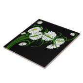 Carreau Marguerites blanches contrastées sur Arrière - pla (Côté)