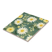 Carreau Marguerites Romantiques Sur Vert (Côté)