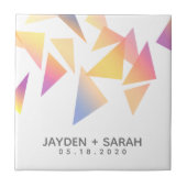 Carreau Mariage blanc Confetti multicolore Pastel (Devant)