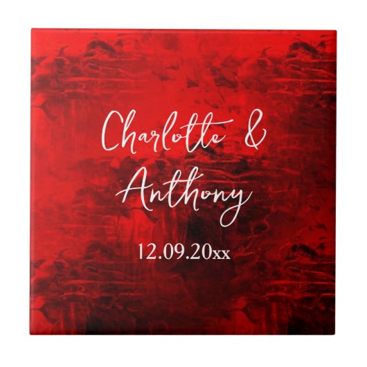 Carreau Mariage Creative Abstrait Artwork rouge (Devant)