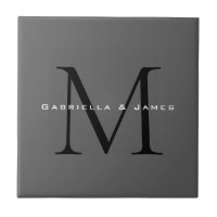Mariage de calligraphie gris-noir monogramme
