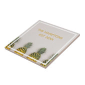 Carreau Mariage de l'anniversaire de l'ananas tropical (Côté)