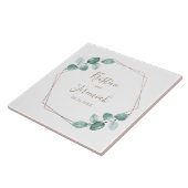 Carreau Mariage de script de café Eucalyptus moderne (Côté)