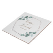 Carreau Mariage de script de café Eucalyptus moderne (Côté)