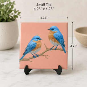 Carreau Mariage d'oiseaux bleus romantiques d'inséparables