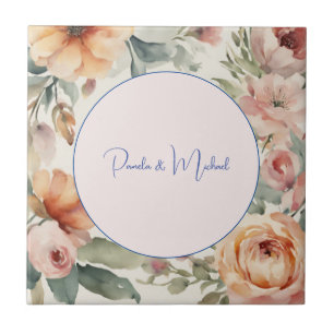 Carreau Mariage Élégant minimaliste classique floral