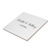 Carreau Mariage Élégant Script Creative Black White (Côté)