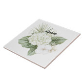 Carreau Mariage floral d'hydrangea de plage Aloha tropical (Côté)