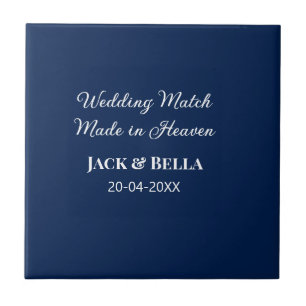 Carreau Mariage Match fait au ciel mariage faveurs bleu