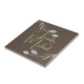 Carreau Mariage Moderne Minimaliste Plain Calligraphie Nom (Côté)