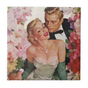 Carreau Mariage vintage, mariée rétro et mariée mariée mar