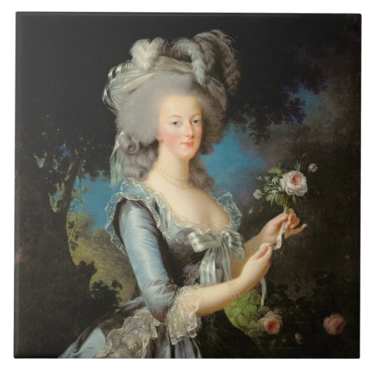 Carreau Marie Antoinette avec un rose, 1783 (Devant)