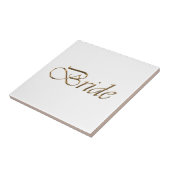 Carreau Mariée, écriture or élégant chic blanc (Côté)