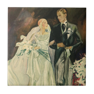Carreau Mariés de mariage Art Déco vintage