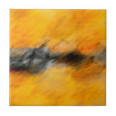 Carreau Marigold, gris et citron brûlé abstrait (Devant)