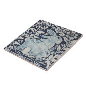 Carreau Marine Bleu Blanc maman et bébé lapin Printemps Fl (Côté)