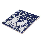 Carreau Marine Bleu Blanc Ours Cube Bois Animal Trivet (Côté)